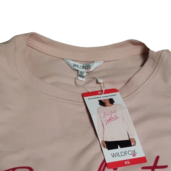 NWT Wildfox But First Cocktails Long Sleeve Sweatshirt Sz XS - Picture 4 of 5